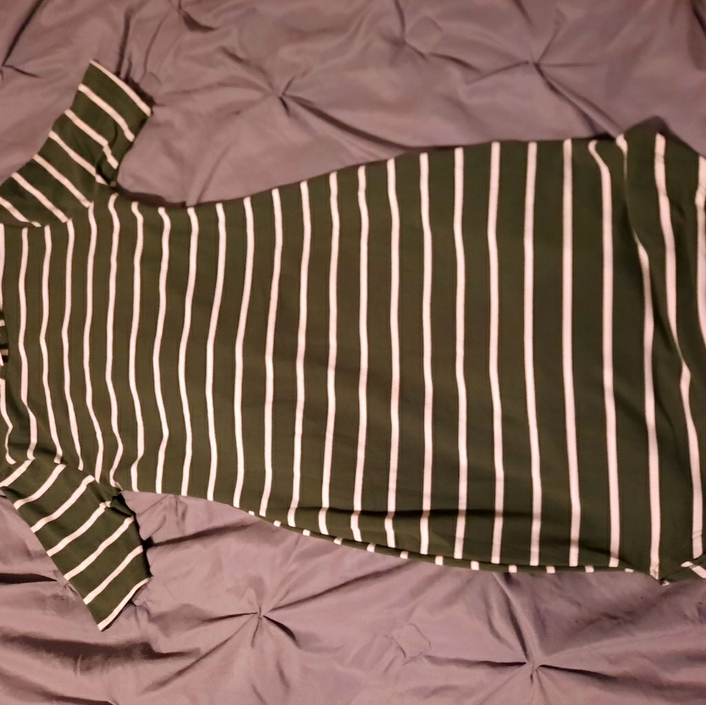 Olive striped dress
